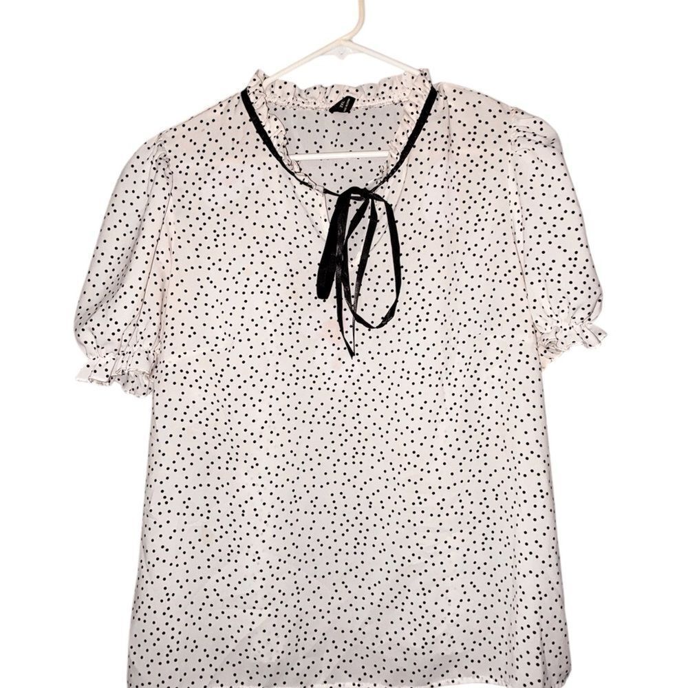 SHEIN White Blouse with Black Dots